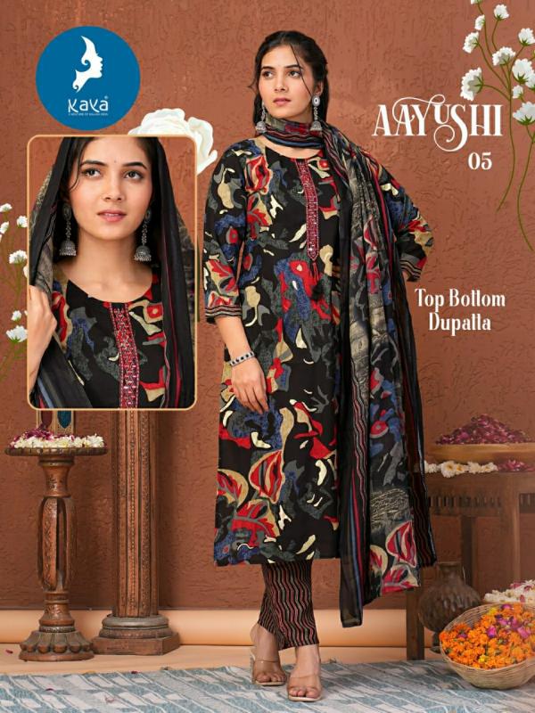 Kaya Aayushi Heavy Rayon Kurti Pant With Dupatta Collection